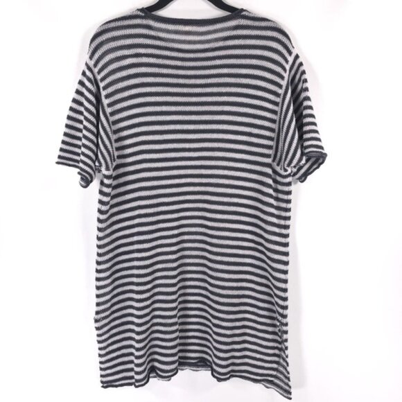 EILEEN FISHER 100% ORGANIC LINEN SS Striped Knit Tunic Top Cover Up Dress MEDIUM - Picture 3 of 13